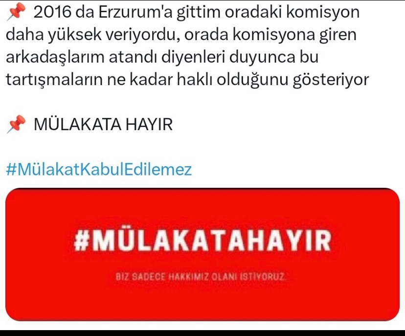 En iyi mülakat yapılmayan mülakattır. 
Nasıl olması gerektiğini tartışmak anlamsız. Mülakat doğası gereği haksızlıklara gebe.  Topyekün reddediyoruz. 

#KpssPuanimaDokunmaMeb