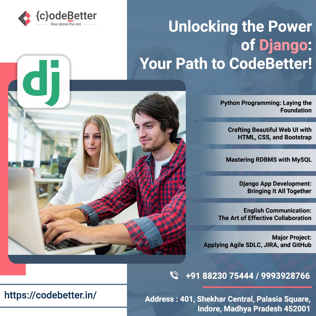 codebetterindia's tweet image. Unlocking the Power of Django: Your Path to #CodeBetter!
Read @ buff.ly/3ZAT2Vw
#ITjobplacement #iOSAppDevelopmentcourse #ReactJS #Python #Django #Testing #iphoneappdevelopment #InternshipInIndore #iosappdevlopment #iosapp #iosapplication #itcompanies