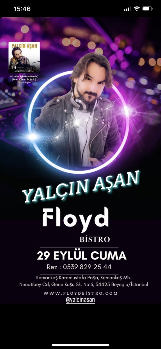 pinar__klc's tweet photo. Herkes davetlidir ✌🏻 çıkın çıkın gelin 🫶🏻 #yalçınaşan  #floydbistro #karaköy #bistro #caffe #loungebar https://t.co/n8dE9WaZEa