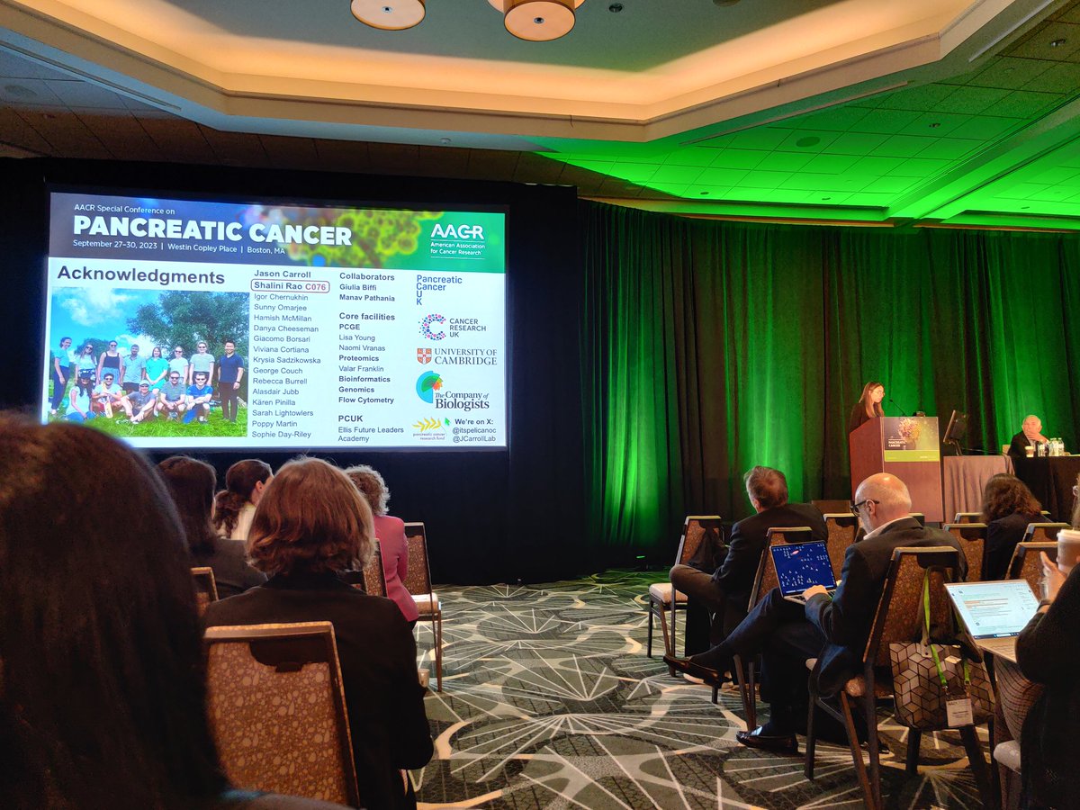 Great talk, Super proud of <a href="/itspelicanoc/">Catarina Pelicano</a> , <a href="/JCarrollLab/">Carroll Lab</a> <a href="/CRUKCamPancCan/">CRUK Cambridge Centre: Pancreatic Cancer Programme</a> #AACRPan23 <a href="/PancreaticCanUK/">Pancreatic Cancer UK</a>