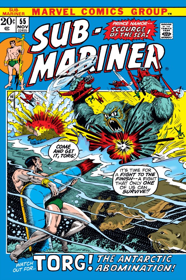 MarvelADay's tweet photo. Sub-Mariner #55, 1972. #MarvelADay #SM55
“The Abominable Snow-King!”
Script/Art: Bill Everett
Cover: Bill Everett https://t.co/ogJfFXD1aM