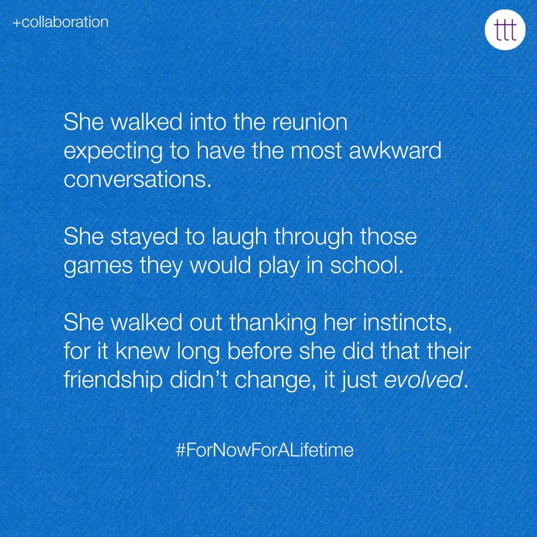 terriblytiny's tweet photo. This is your cue to follow your instinct and reconnect with the friend you lost touch with. #ForNowForALifetime https://t.co/f4dtpVY57n