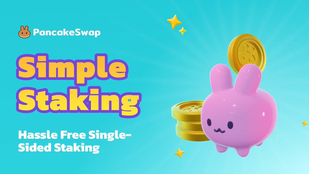 PancakeSwap's tweet photo. 🎉 PancakeSwap has teamed up with Binance Earn to offer Simple Staking.

🌟 Simple staking allows you to earn rewards by staking a single token.

🥞 Stake CAKE, USDC, USDT, and DOT now to start earning rewards.

👉 Stake here: https://t.co/gNo8k61I4p

📚 Learn more: https://t.co/vd1MG9LfK9
