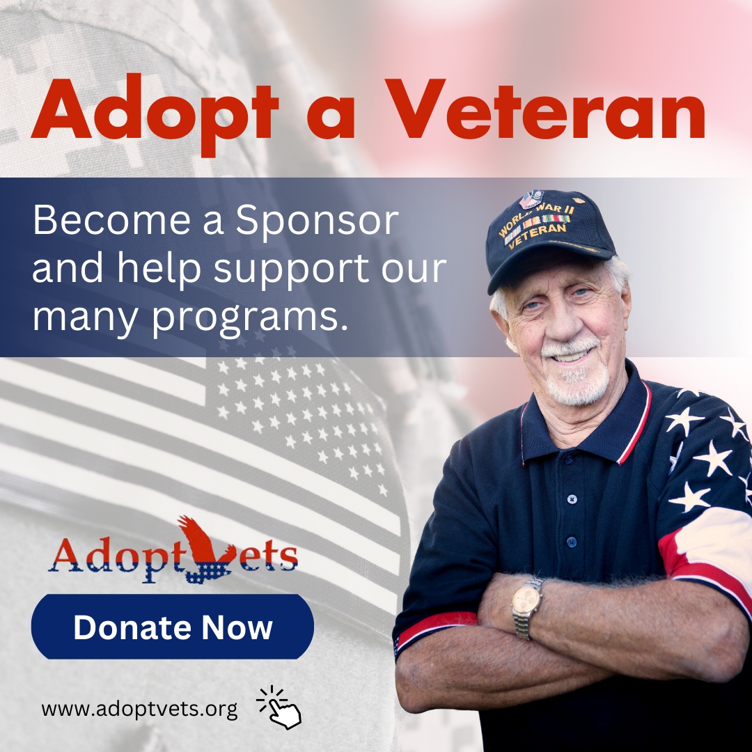 🇺🇸 Adopt a Veteran today! By becoming a sponsor, you provide vital support to our impactful programs and initiatives 🤝 

#VeteranSponsor #EmpowerHeroes

Click the link: adoptvets.org/plans-pricing 

🌐adoptvets.org