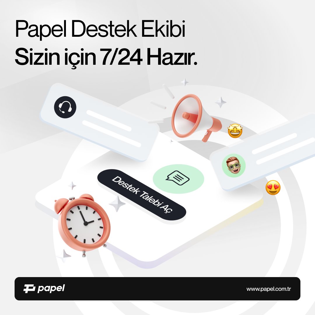 Alanında uzman destek ekibimiz sizlerin sorusunu yanıtlamak için 7/24 hazır.

#papel #papeltürkiye #ödemesistemleri #destek #finans