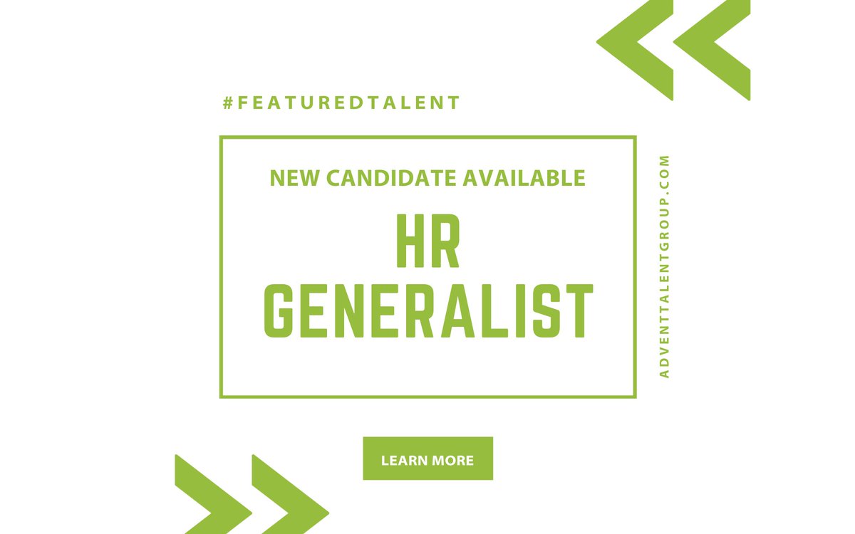 Advent_Talent's tweet photo. Our highly driven HR candidate is an accomplished individual with expertise in performance management, succession planning, and process improvement. Known for strategic planning, strong communication skills...
https://t.co/W6OikuzVaB

#FeaturedTalent
#OpenForWork https://t.co/lBAztASx8k