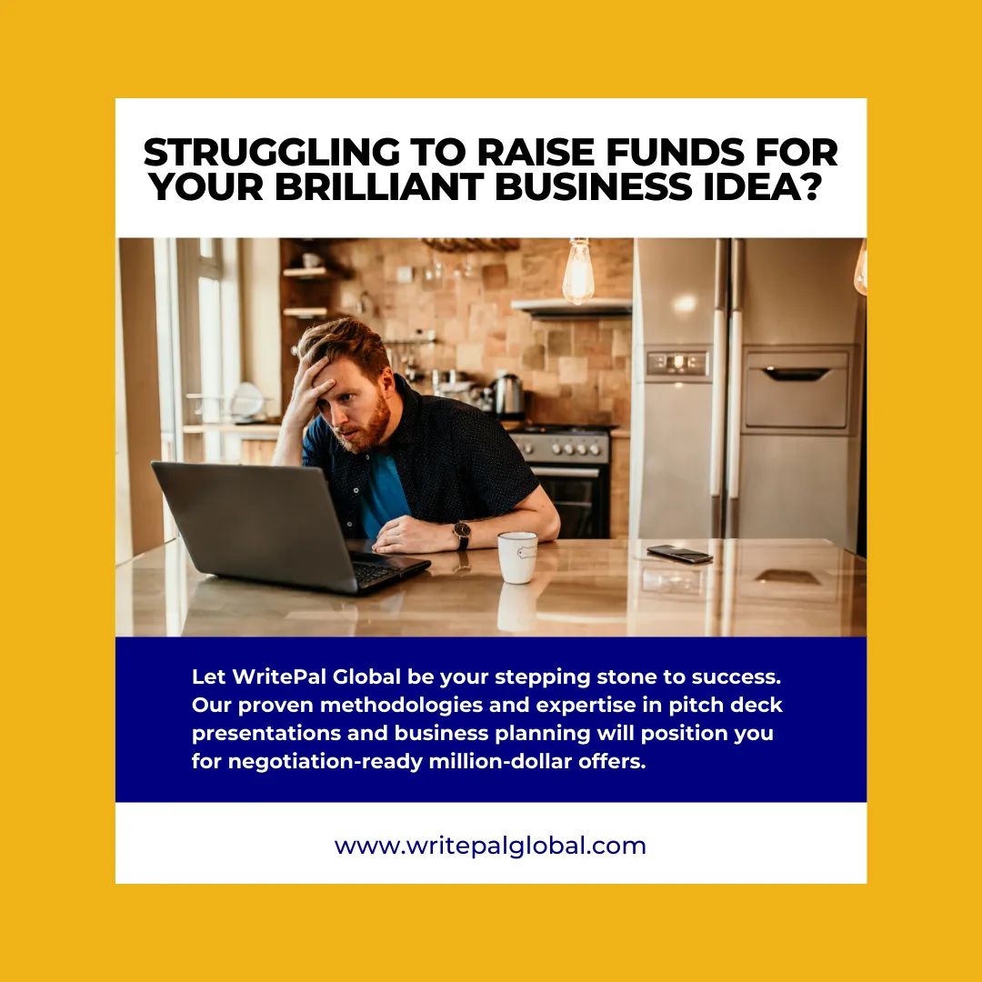 💡🌱 Have an amazing business idea but struggling to secure funding? We've got you covered! At Write Pal Global, we understand the challenges entrepreneurs face when it comes to raising funds for their ventures. 🙌💼

#FundingStruggles #EntrepreneurialJourney