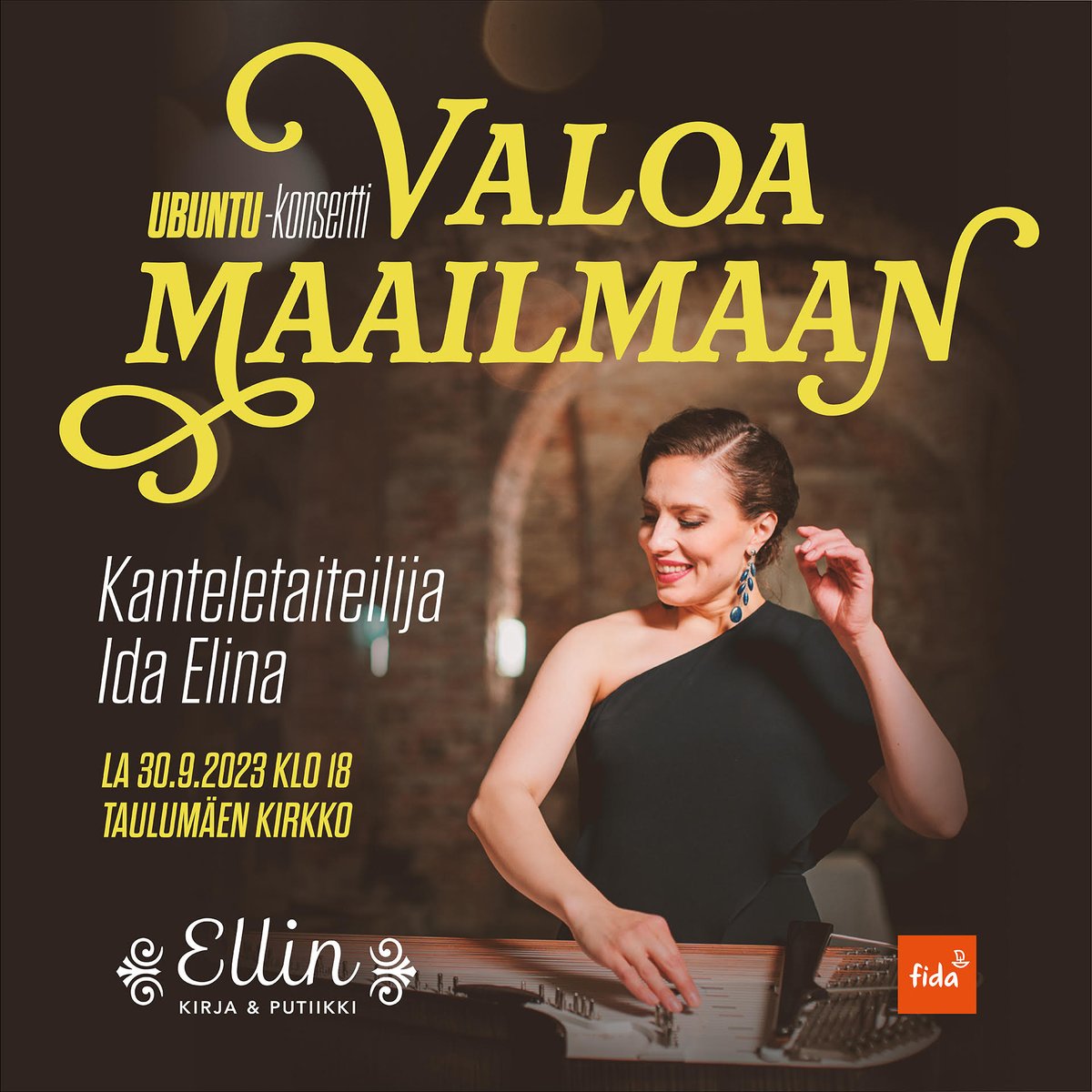 Fidainfo's tweet image. 📣 Jyväskylä hoi! 

Taulumäen kirkossa tänään upea Ida Elinan konsertti klo 18 ✨

Liput 15 €.

👉 Lipputuloilla tuetaan Fidan ja kongolaisen kirkkokumppanin CEPAC:n työtä Kongon demokraattisessa tasavallassa.

#valonkaupunki2023 #jyväskylä #menovinkki