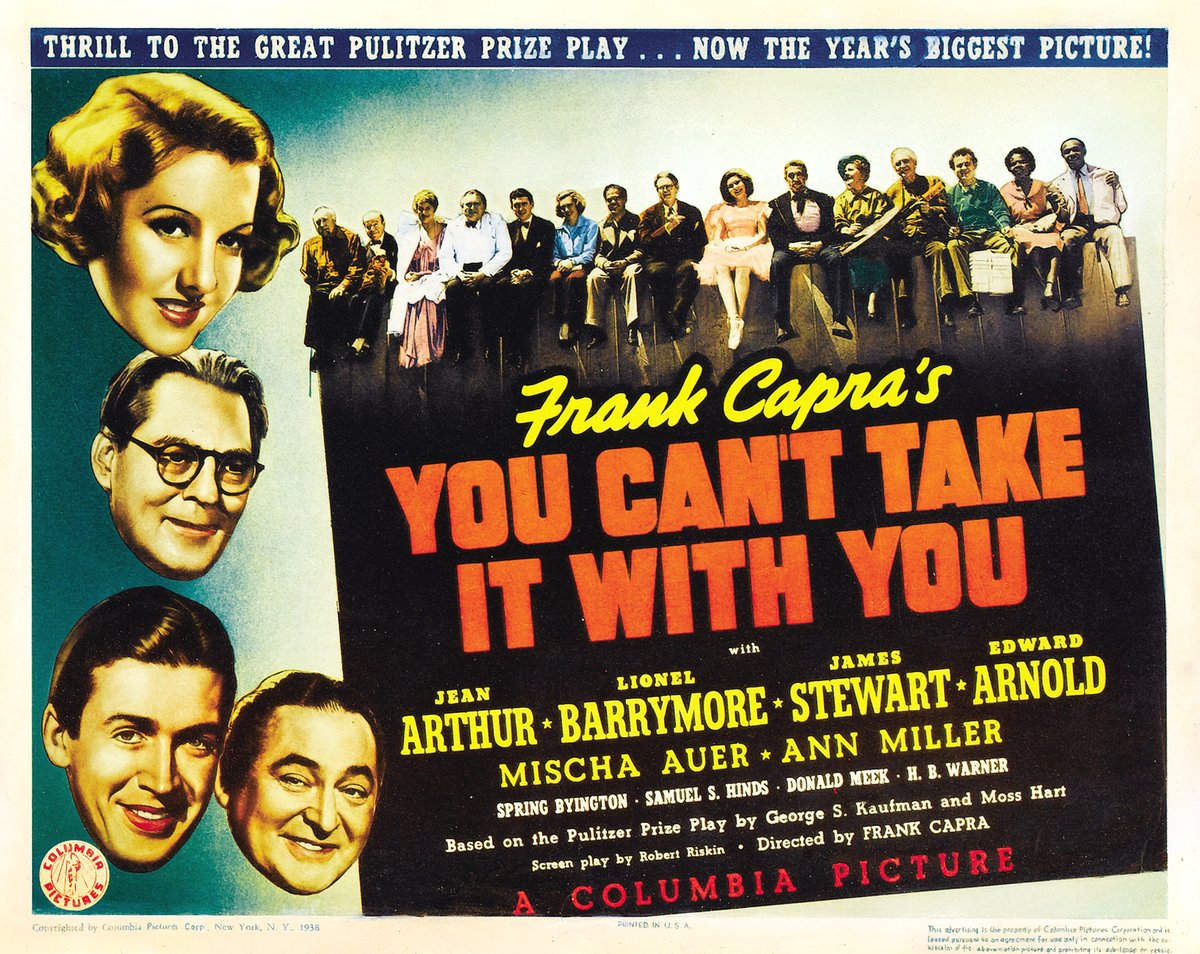moviesunlimited's tweet photo. Frank Capra's "You Can't Take It with You," starring Jean Arthur, Lionel Barrymore, and James Stewart, opened today in 1938. The film won the Academy Awards for Best Picture & Best Director.
#YouCantTakeItWithYou #Osars #BestPicture #Movie #Movies #Unlimited https://t.co/B2s6egz9k4