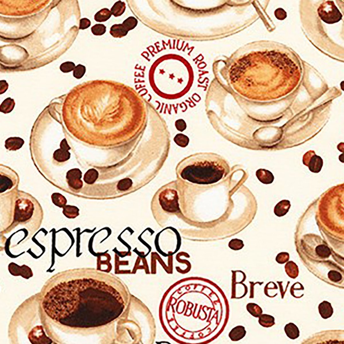 Happy International Coffee Day! We're celebrating with Metro Cafe Espresso Fabric by the Yard, featuring colorful cups of coffee with coffee beans. Today at ShopNZP shopnzp.com

#HappyInternationalCoffeeDay #NancyZiemanProductions⁠ #NZPBlog #StitchitSisters #ShopNZP