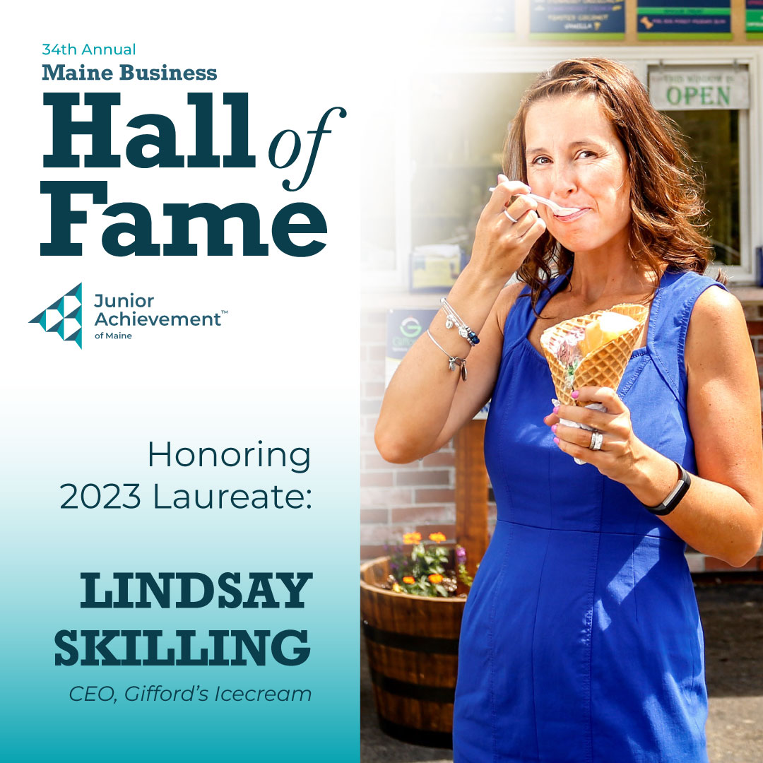 With our 34th Annual Maine Business Hall of Fame less than two weeks away, we are excited to continue celebrating our upcoming laureates! Congratulations to Lindsay Skilling of <a href="/GiffordsMaine/">Gifford's Ice Cream</a>! 🎉