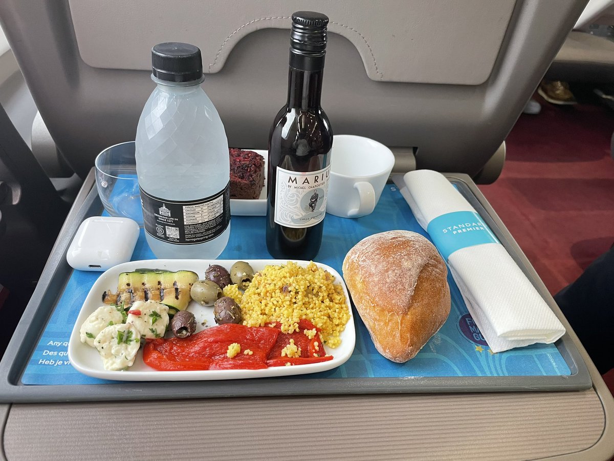 GCPGirl's tweet photo. The journey is still going well and all connections on time. Quick snack at Rotterdam before catching train to a Brussels, slightly chaotic at the @Eurostar terminal because of connection times, but now relaxing in standard premier class with a very acceptable light lunch https://t.co/blemOtcg5f