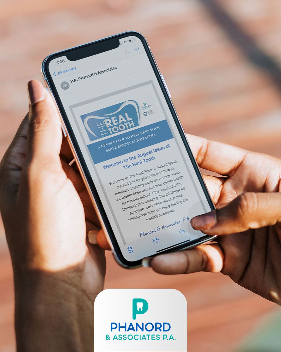 Keep your pearly whites shining bright and healthy! Sign up for The Real Tooth Monthly Newsletter for oral health tips, insights and local updates. Subscribe now at:  lp.constantcontactpages.com/su/PlfiVBw.  #OralHealth #DentalTips #HealthySmile #DentalNewsletter #SmileWithPhanord #TheRealTooth