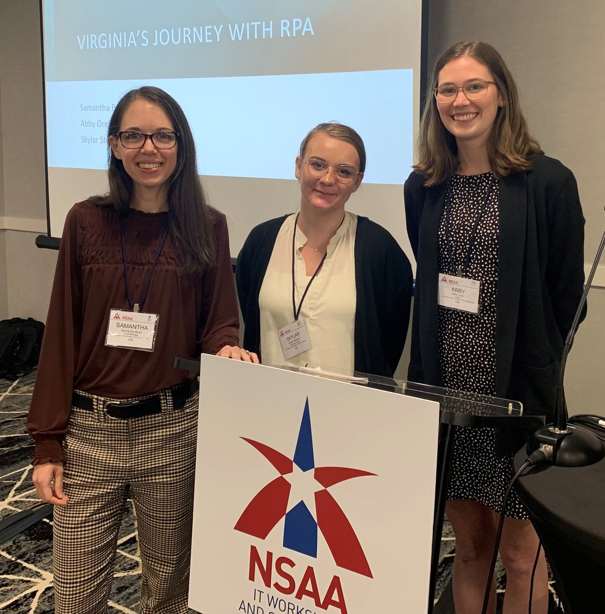 Honored to share the APA’s advances in Robotic Process Automation (RPA) with colleagues at the <a href="/nasact/">NASACT</a> NSAA IT conference. Our team’s automations have resulted in significant savings and help us to serve Virginia citizens and lawmakers more efficiently. #Virginia #Auditors