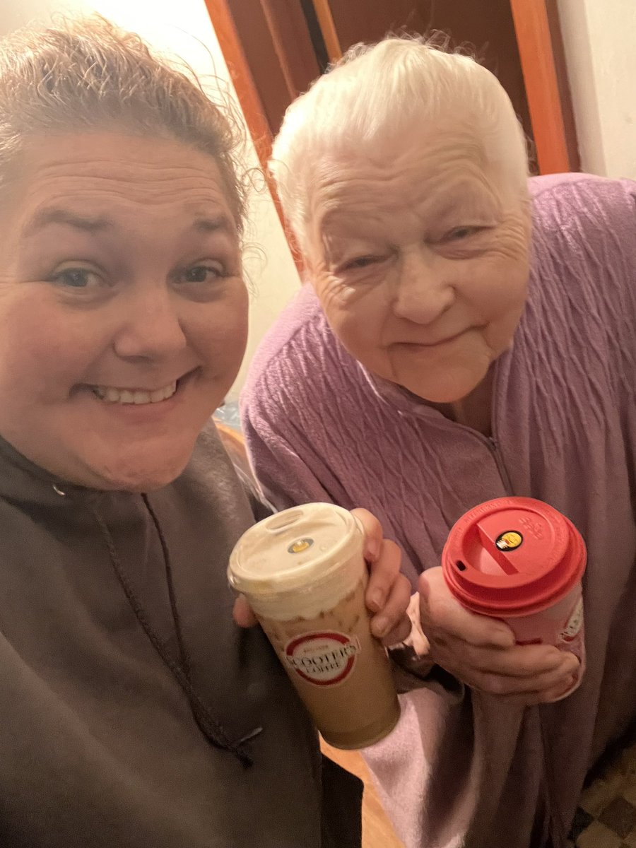 crankymomof6's tweet photo. Granny and I are in our pj’s but enjoying some @scooterscoffee #smallthingsinlife https://t.co/LSF6AW7NOR