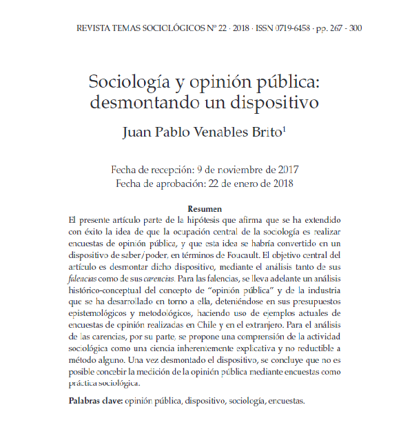 ¡Feliz viernes! 😃

Les invitamos a leer el artículo, "Sociología y opinión pública: desmontando un dispositivo", de Juan Pablo Venables Brito, de la <a href="/HumanidadesUACh/">Facultad de Filosofía y Humanidades UACh</a> 

¡Disfruten su lectura y buen fin de semana! 😎🙌

👇👇👇

ediciones.ucsh.cl/index.php/TSUC…