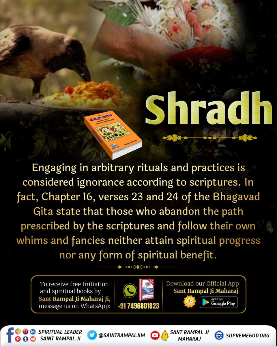 AryanKu17868901's tweet photo. #RealityOfShradh
Performing Shradh is against the spiritual texts so they are useless. Follow Tatvdarshi Saint to get all types of benefits

Real satguru Sant Rampal Ji https://t.co/GUEYjwiGiz
