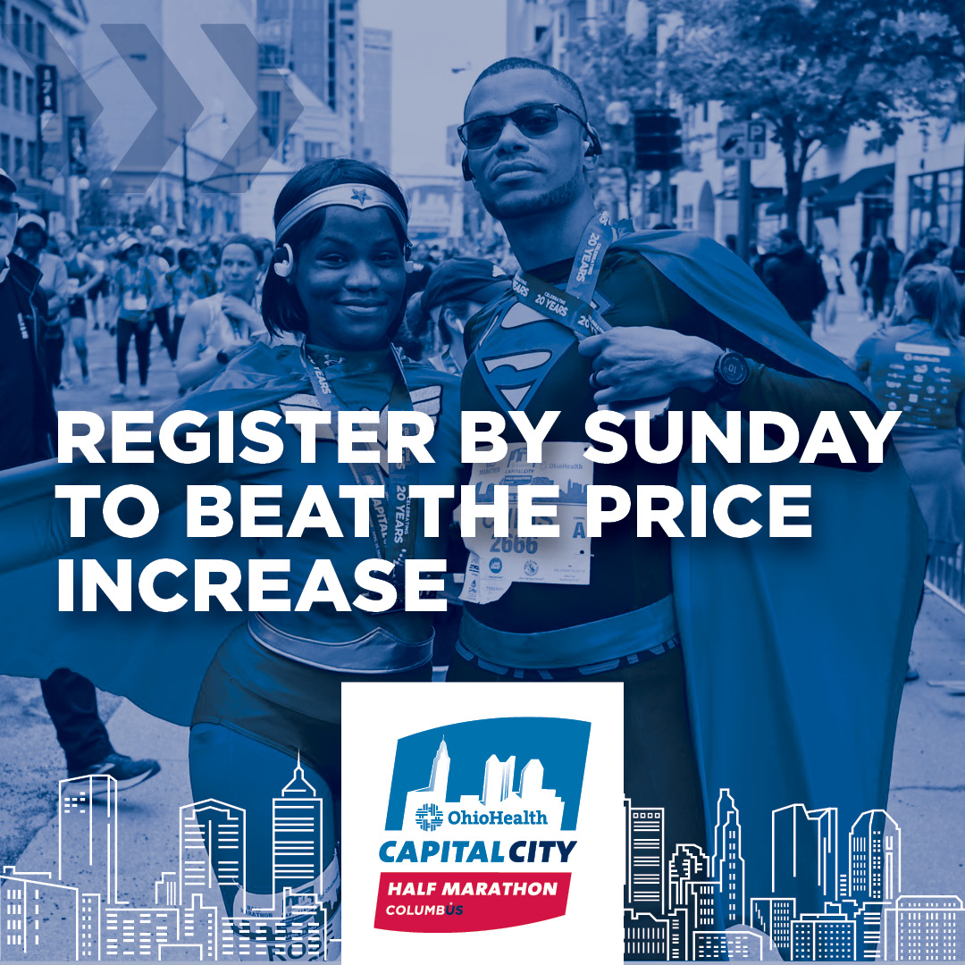 ⏰It's never too early to get a head start on your 2024 goals -- & registering early for the @OhioHealth Capital City Half & Quarter Marathon and Columbus Promise 5K gets you the lowest prices! Register & SAVE on Columbus' biggest CELEBRATION OF YOU! hubs.ly/Q023PXKj0