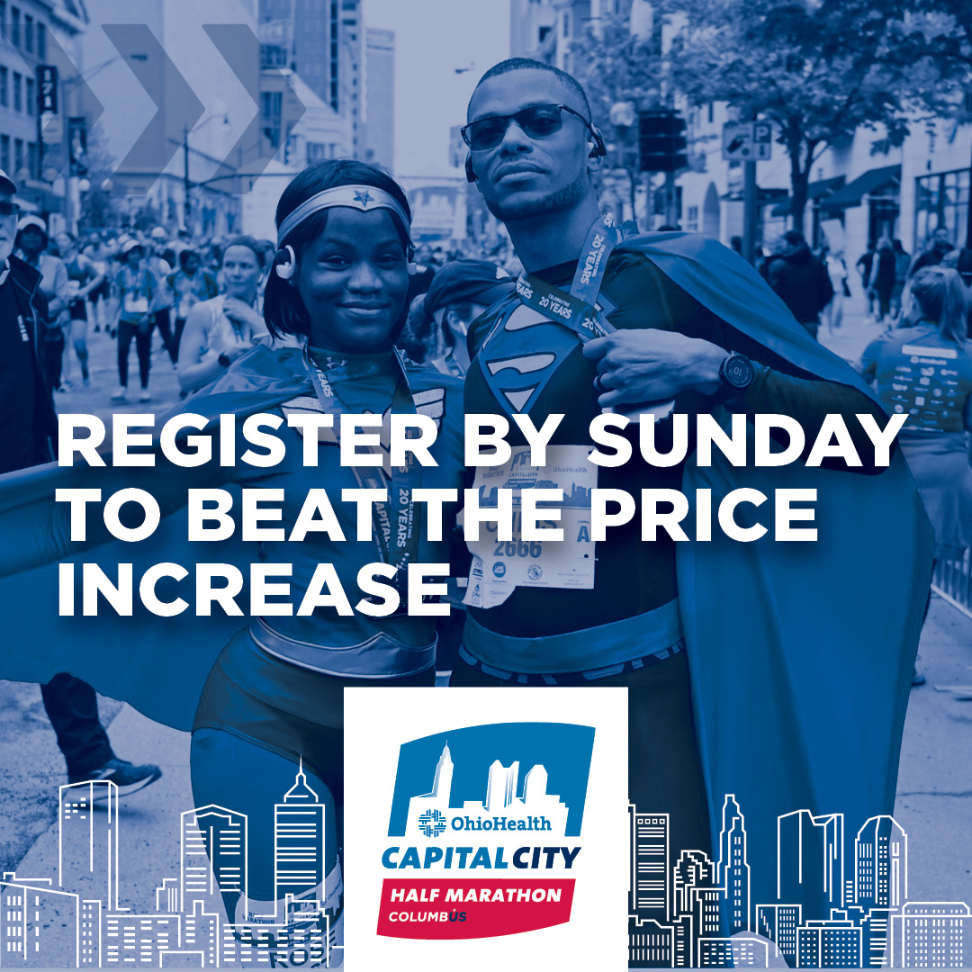 Capital City Half (@capcityhalf) on Twitter photo ⏰It's never too early to get a head start on your 2024 goals -- & registering early for the <a href="/OhioHealth/">OhioHealth</a> Capital City Half & Quarter Marathon and Columbus Promise 5K gets you the lowest prices!
Register & SAVE on Columbus' biggest CELEBRATION OF YOU!
hubs.ly/Q023PXKj0 ⏰It's never too early to get a head start on your 2024 goals -- & registering early for the <a href="/OhioHealth/">OhioHealth</a> Capital City Half & Quarter Marathon and Columbus Promise 5K gets you the lowest prices!
Register & SAVE on Columbus' biggest CELEBRATION OF YOU!
hubs.ly/Q023PXKj0