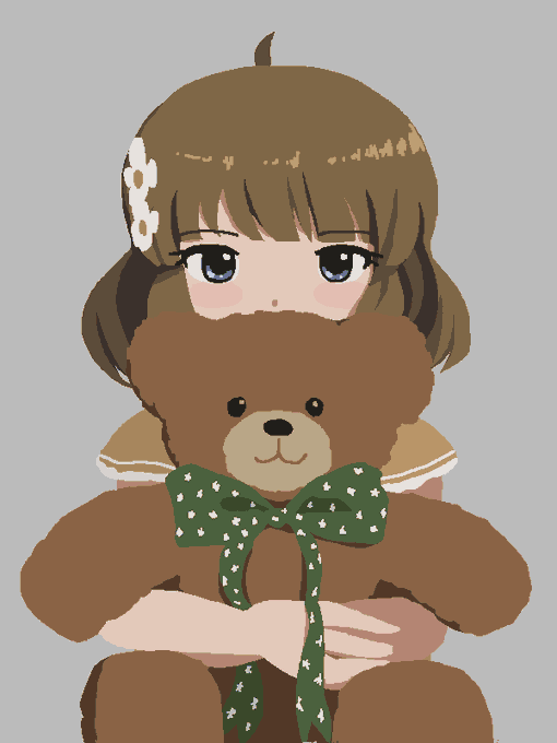 #ミリオンくまのぬいぐるみ抱えてる部