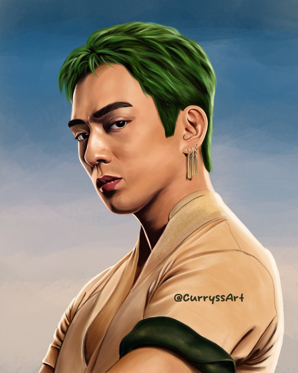 Curryssa30's tweet photo. I’m Roronoa Zoro, The Pirate Hunter 
Mackenyu Arata Digital Paint
-PScc12
#digitalart #digitalpainting #onepiece #onepieceliveaction #fyp #fypシ #foryoupage #foryou  #roronoazoro #mackenyu #DigitalArtist  #artviral  #illustrations  #drawing https://t.co/qdlNMWUVSb
