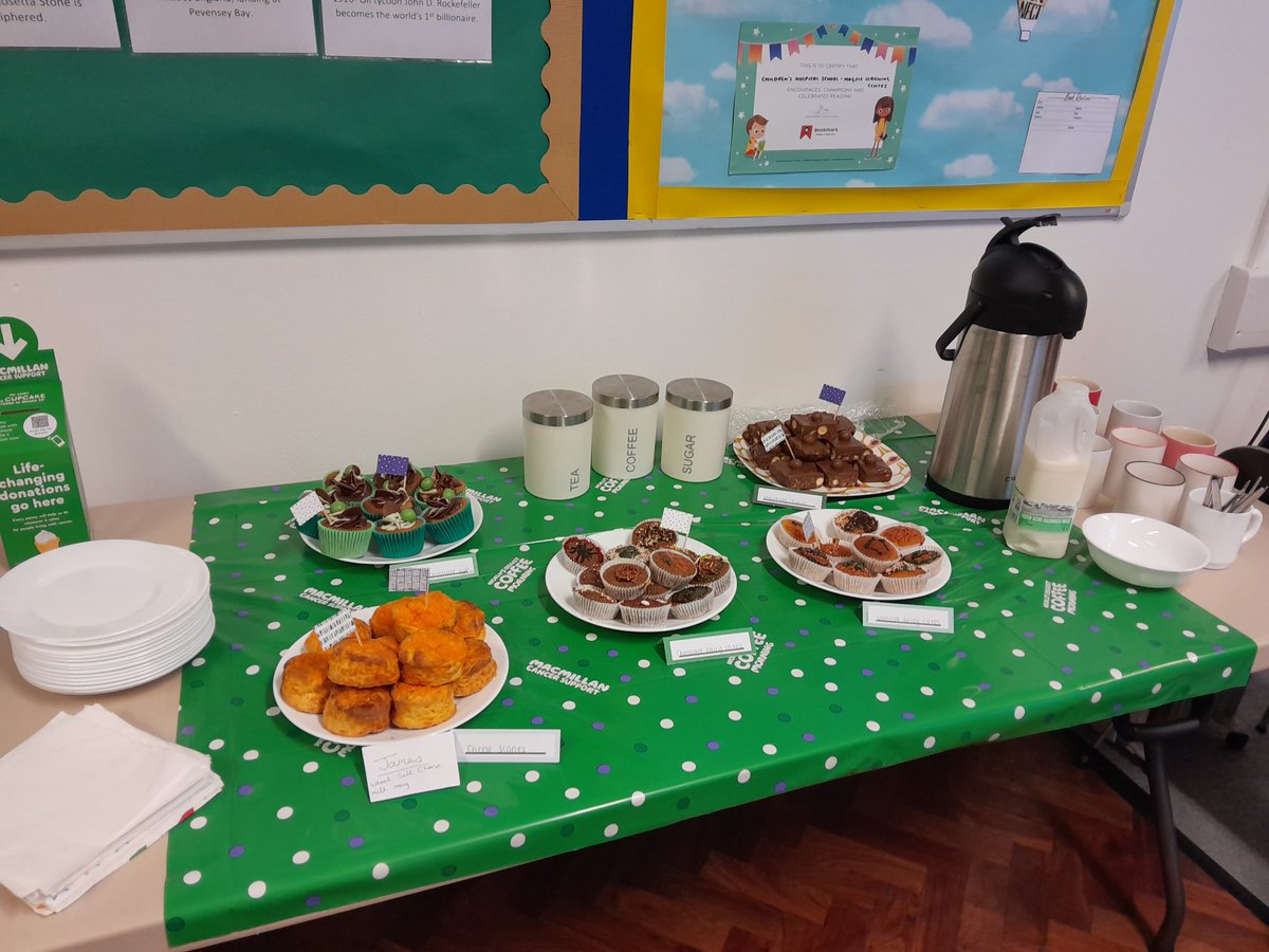 CHS_Magpie's tweet photo. A successful coffee morning in aid of @macmillancancer - thank you to all those who donated💚☕️🍰 https://t.co/tkwYAPRvW6