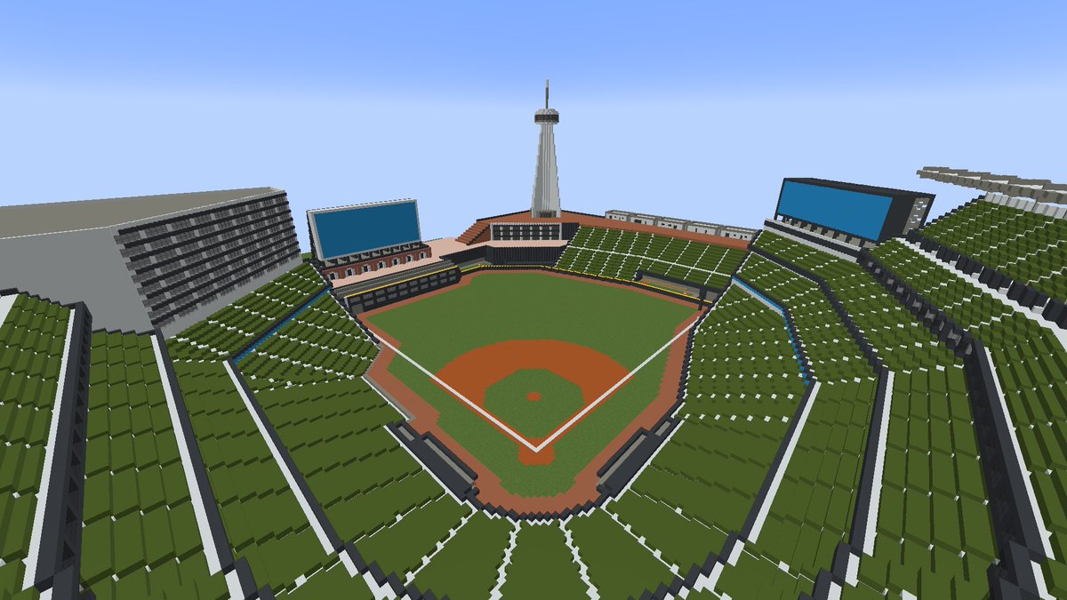 soooota2486's tweet photo. マイクラでメジャーリーグ風球場作ってみた
#マイクラ建築 
#マイクラ https://t.co/a0waT1Psgf