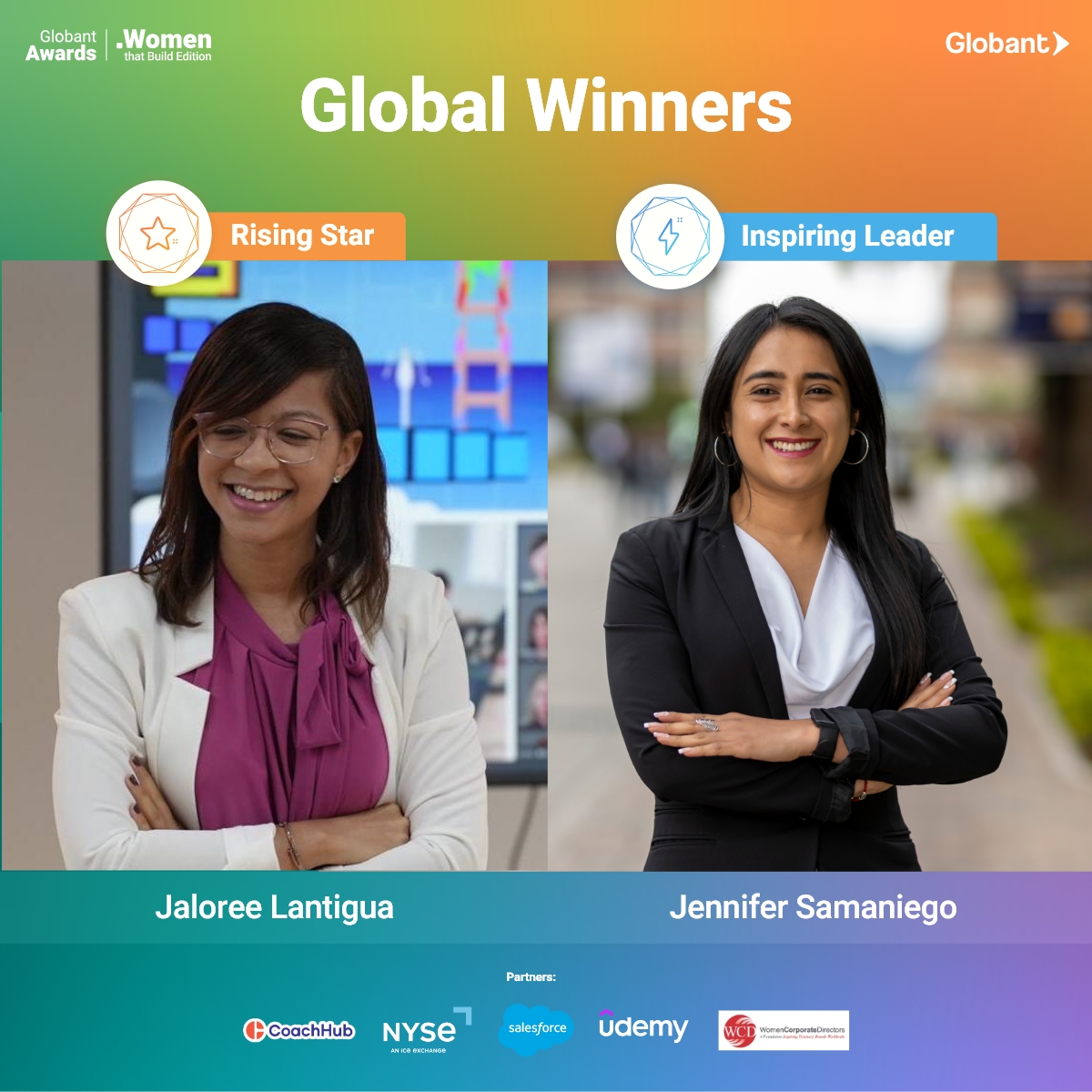 Ayer concluyó la edición con más participación en la historia de los #WomenThatBuildAwards que creamos desde @Globant. Jennifer Samaniego 🇪🇨 y Jaloree Lantigua 🇺🇸 fueron premiadas entre 25 ganadoras locales de 12 regiones.