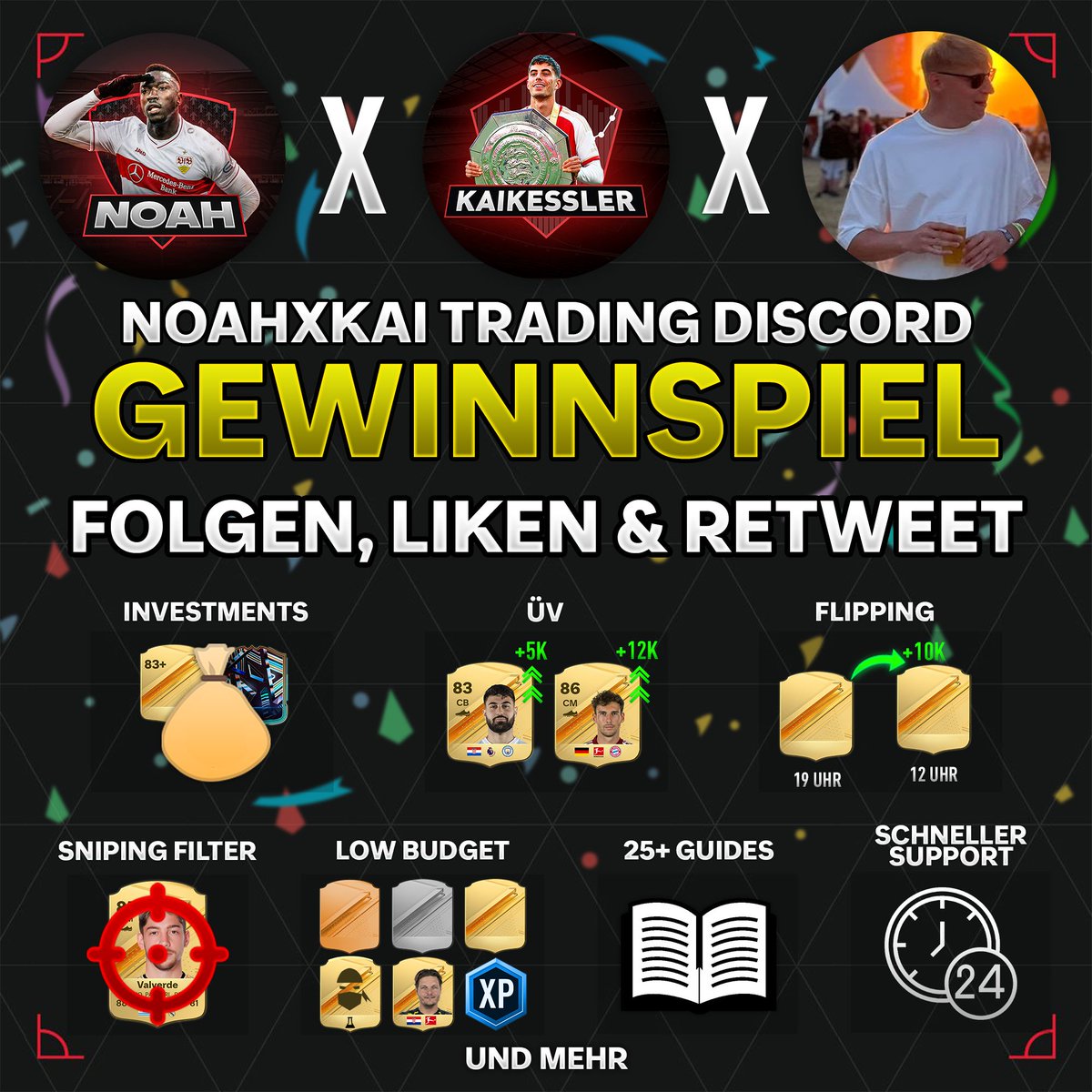 Smexy | Chris | (@smexysyt) on Twitter photo Boys and Girls, der Offizielle Release in EAFC ist heute. Zur Feier des Tages verlose ich für den Discord um Noah und Kai 4x einen Platz um ordentlich am Anfang Coins zu scheffeln. Liebe ❤️
Voraussetzungen:
1. <a href="/xNoahHD1/">lNoahHDl</a>, <a href="/KaiKessler15/">Kai Kessler</a> und <a href="/SmexysYT/">Smexy | Chris |</a> folgen
2. Liken
3. Retweeten Boys and Girls, der Offizielle Release in EAFC ist heute. Zur Feier des Tages verlose ich für den Discord um Noah und Kai 4x einen Platz um ordentlich am Anfang Coins zu scheffeln. Liebe ❤️
Voraussetzungen:
1. <a href="/xNoahHD1/">lNoahHDl</a>, <a href="/KaiKessler15/">Kai Kessler</a> und <a href="/SmexysYT/">Smexy | Chris |</a> folgen
2. Liken
3. Retweeten
