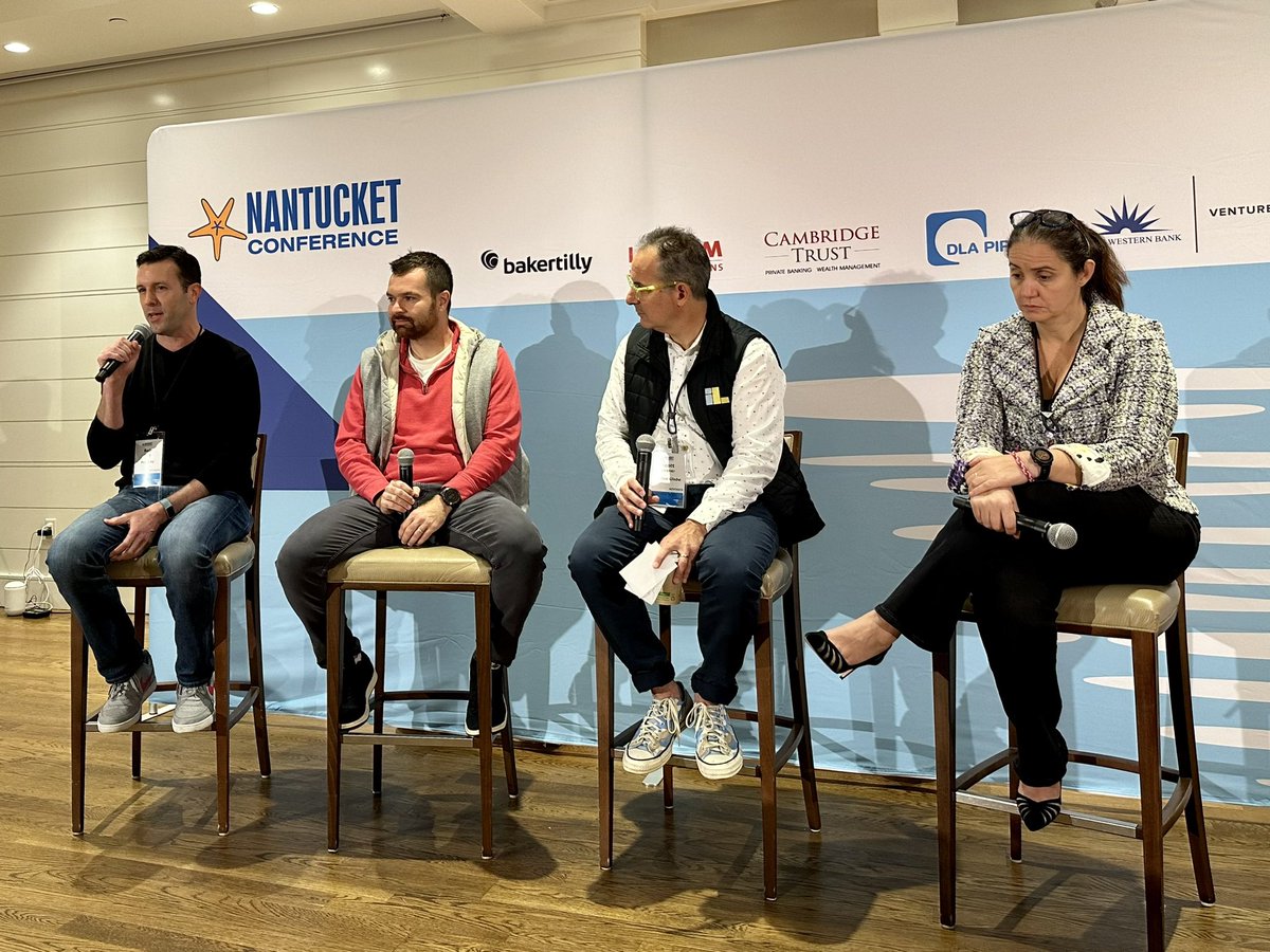 Does AI need to merge with biology to reach AGI? Just the start of an AI panel with <a href="/robmay/">Rob May</a> <a href="/rudina11/">Rudina Seseri</a> <a href="/ScottKirsner/">Scott Kirsner</a> at #ack2023