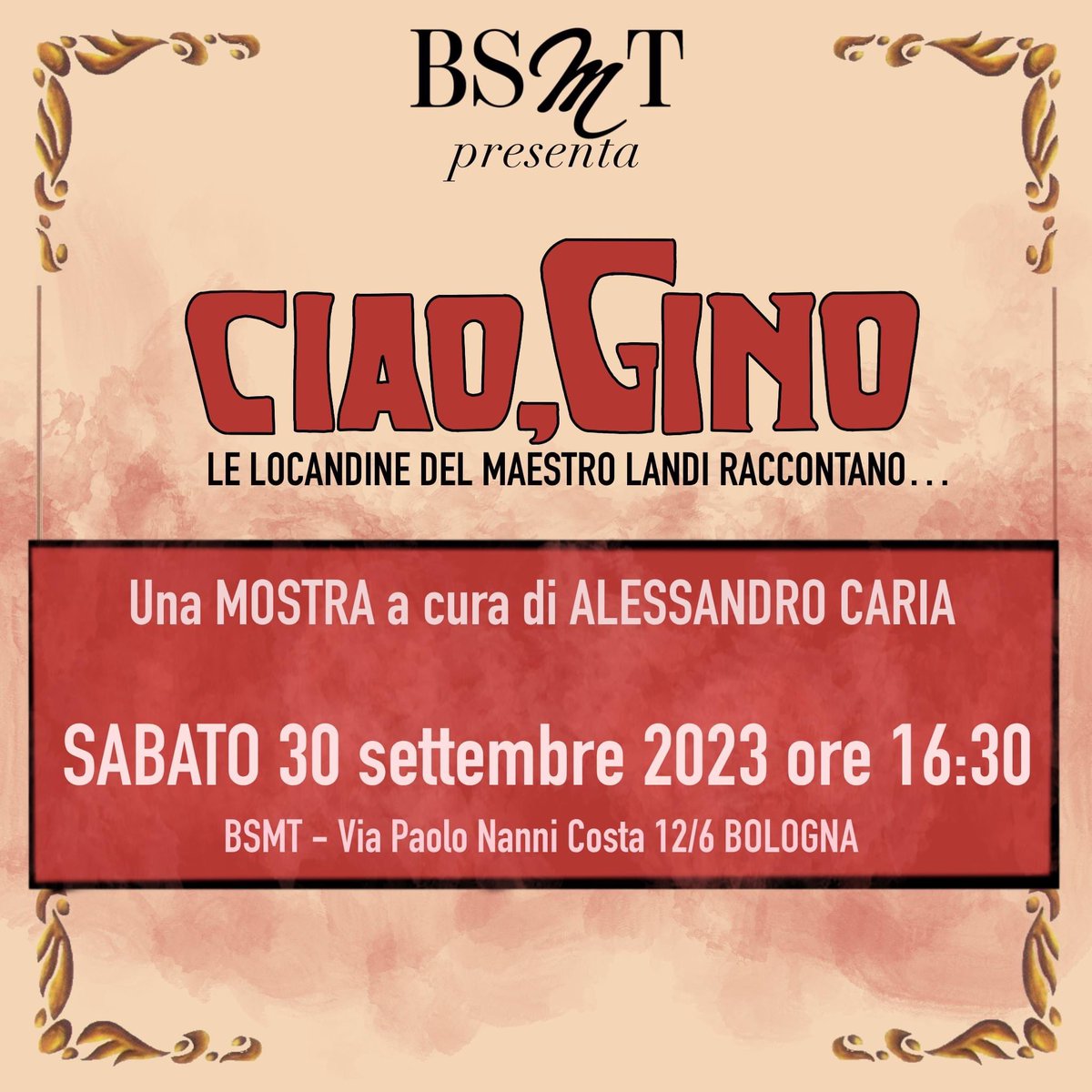 Domani inaugura la mostra su Gino Landi. Io ci sarò, e voi..?