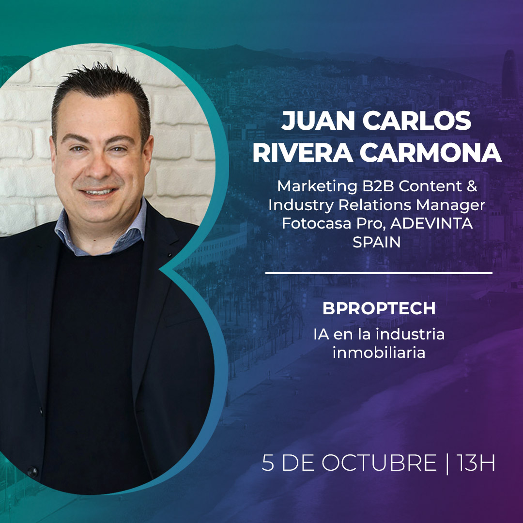El próximo 5 de octubre, <a href="/jcariverac/">Juan Carlos Rivera</a>  estará presente en Barcelona New Economy Week - BNEW , evento B2B físico y digital que reúne eventos singulares de diferentes sectores como el Proptech, donde nos hablará sobre la Inteligencia Artificial en la industria inmobiliaria.