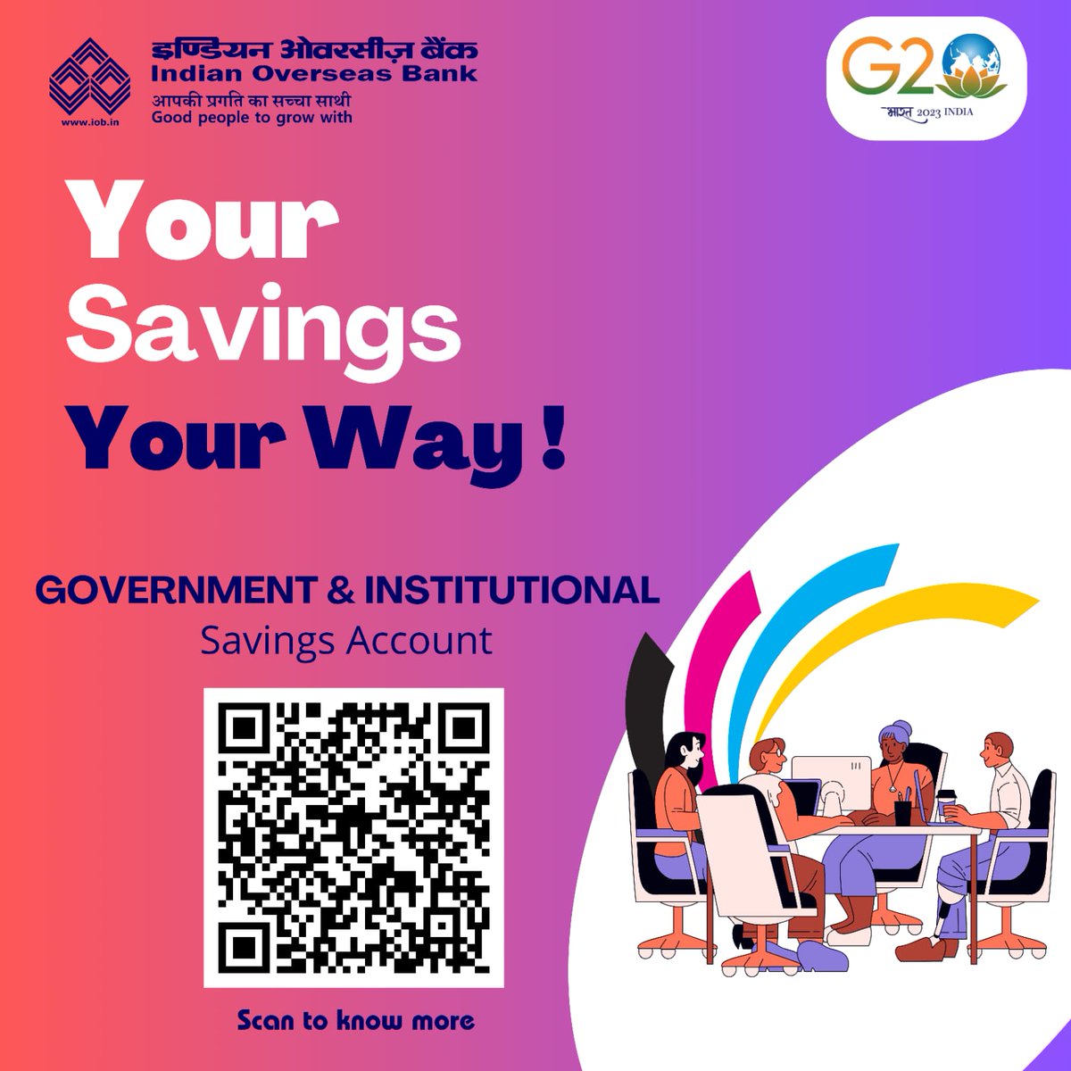 IOBIndia's tweet photo. "Introducing IOB's dedicated savings account designed to meet the unique needs of government bodies and institutions. Let us empower your organization with secure, efficient banking services and expert guidance."
#IOB #RBI #DFS #goodpeopletogrowwith #savings #sbaccount #government #governmentaccounts #institutions #Moneysaving