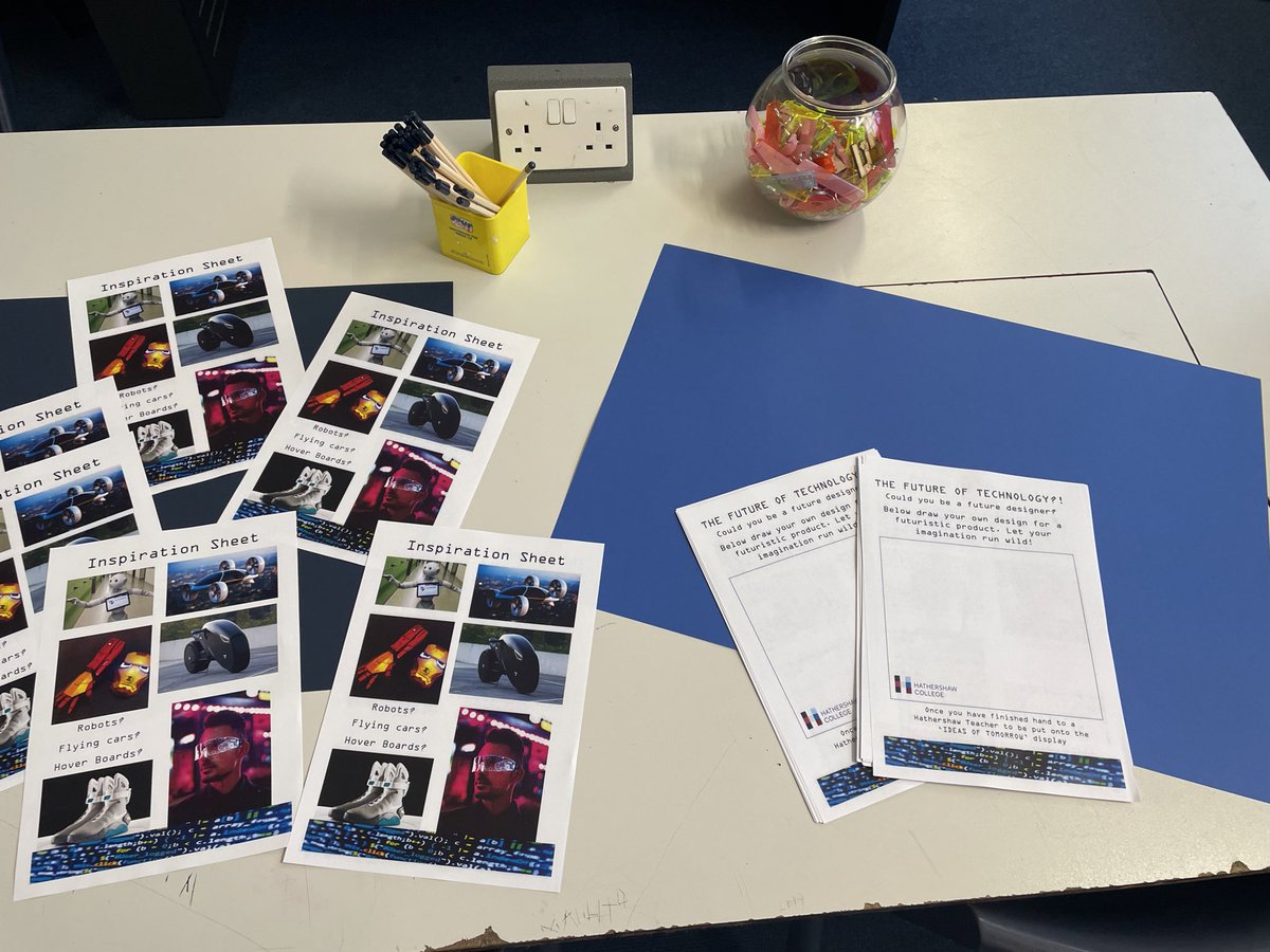 HathershawDT's tweet photo. Design and Technology all set up for last nights open evening! This years theme ‘The Future of Technology’ 🤖🦾 https://t.co/F2515B6ZcS