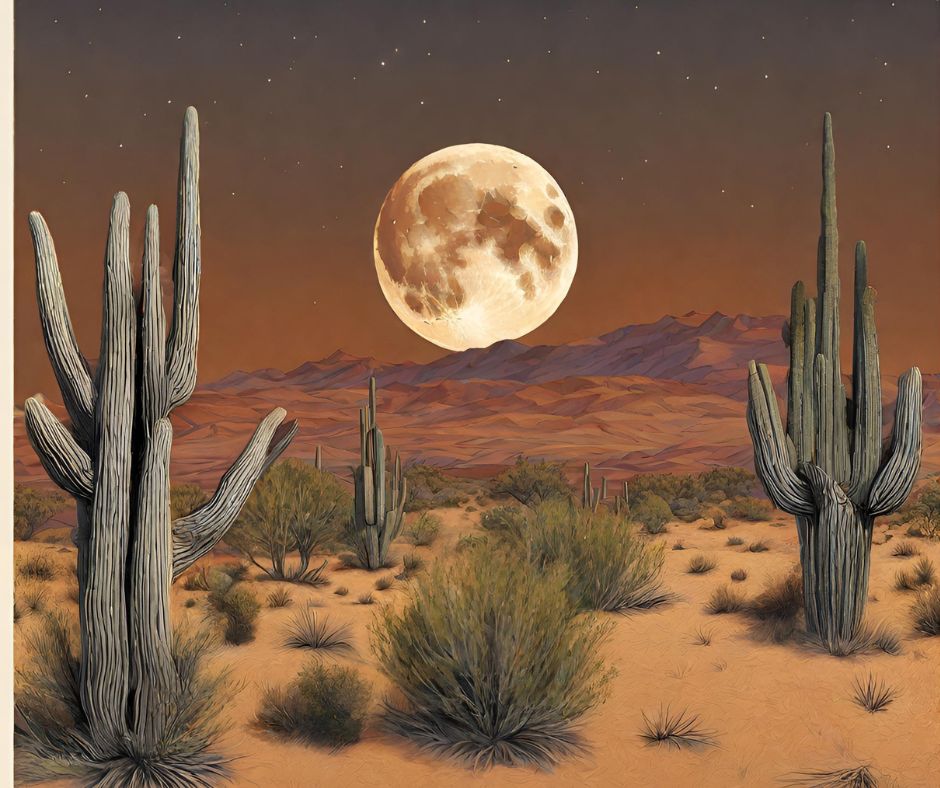 Trishkolb's tweet photo. HAPPY FULL MOON FRIDAY!  Moonrise in Arizona is scheduled for 6:39 p.m. tonight. The Harvest Moon will be its brightest between 2-3 AM. #harvestmoon #fullmoonfriday https://t.co/IdKjgzS5ri