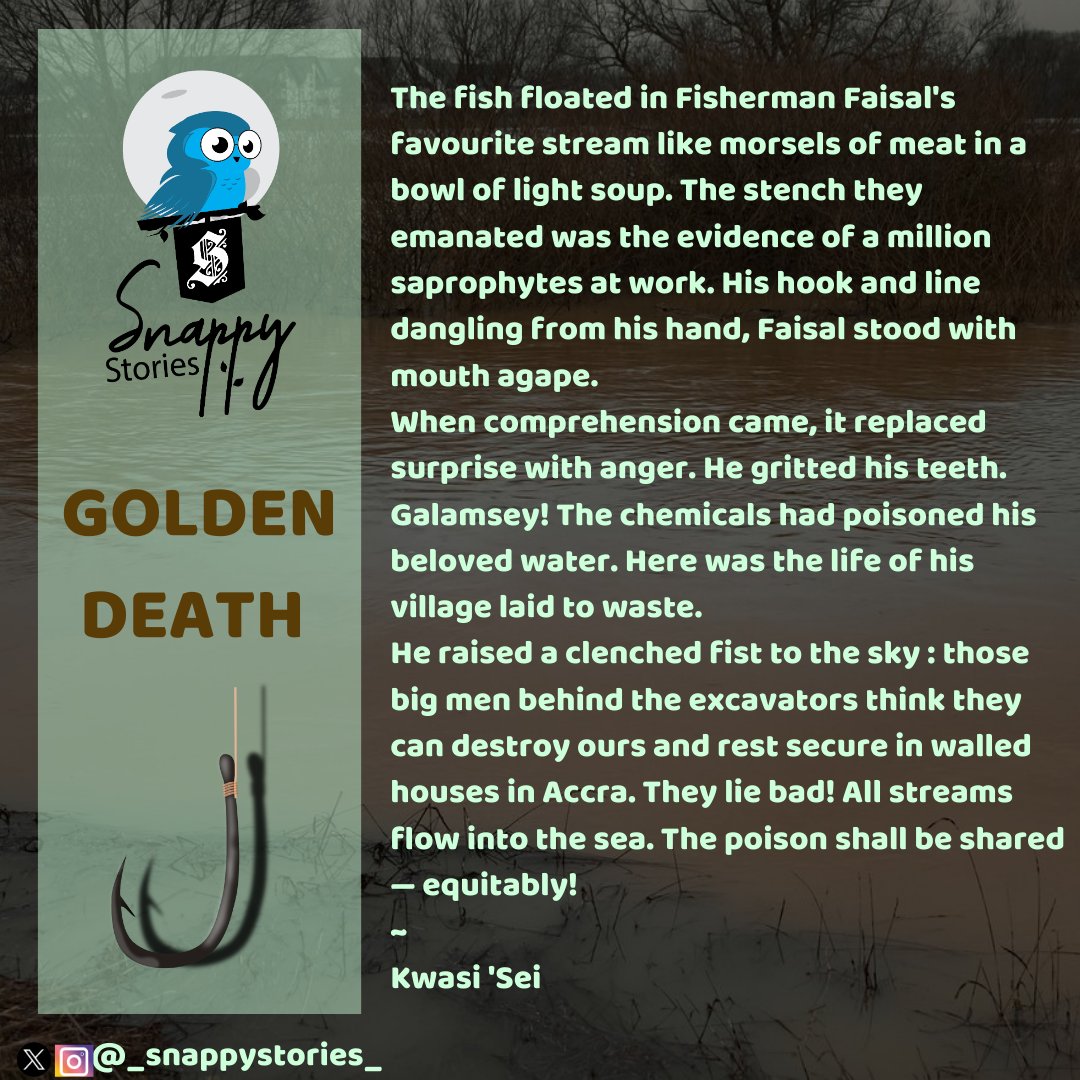 Hear Fisherman Faisal's out on this galamsey menace. We have 1 Ghana. Let's safeguard her. #snappystories #kwasisei #galamsey #galamseymuststop #galamseyeconomy #TwitterX #fridayreads #goldbars #corruption #ghanaianwriters🇬🇭 #ghana #pollution #politics #fisherman