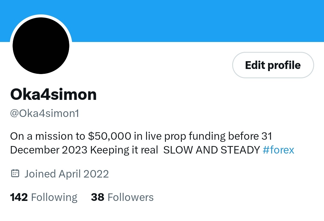 Oka4simon1's tweet photo. I promise I'll achieve this 
Lost all funded account and challenge account due to the mff crash 

I will be buying a new prop firm account and documenting my progress with the account here 
50k funding before 31 December 2023 is the goal https://t.co/i2zjvFGMeJ