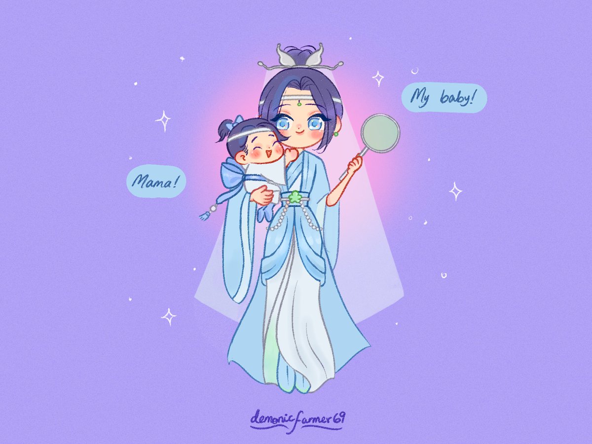 demonicfarmer69's tweet photo. lan wanyin and his precious little pearl jingyi 🩵 comm for @hebi20178138! thank u for comm'ing me~ 🥰
#mdzs #jiangcheng #lanjingyi https://t.co/tmY68NLHkZ