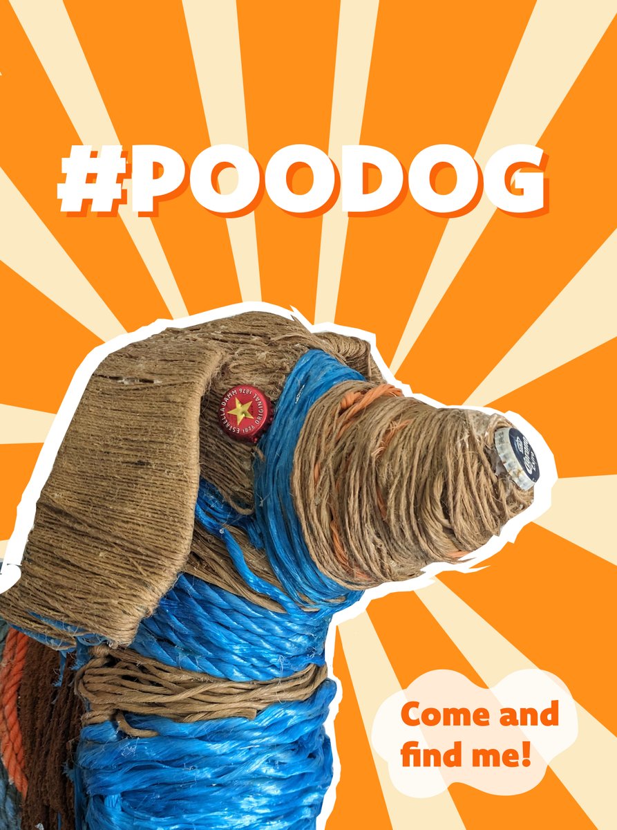 #poodog is now officially planted somewhere in Falmouth! He's spreading positive vibes, enjoying the company of responsible dog owners that always scoop their poop 💩 He's made almost entirely from litter found in Cornwall. Who can find him first? #falmouth #cornwall #dogmess