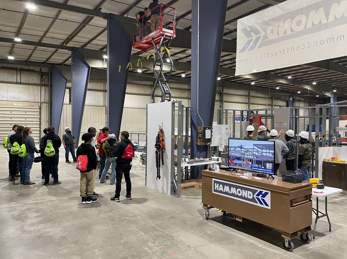 HammondConst's tweet photo. Hammond is participating in the Construction Expo at the Summit Co. Fairgrounds September 28-30. Our carpenters are sharing hands on skills and daily activities of the carpentry trade with local career tech students in our interactive booth. Join Us! @ACBakroncanton https://t.co/Ut7mlr8SJ2