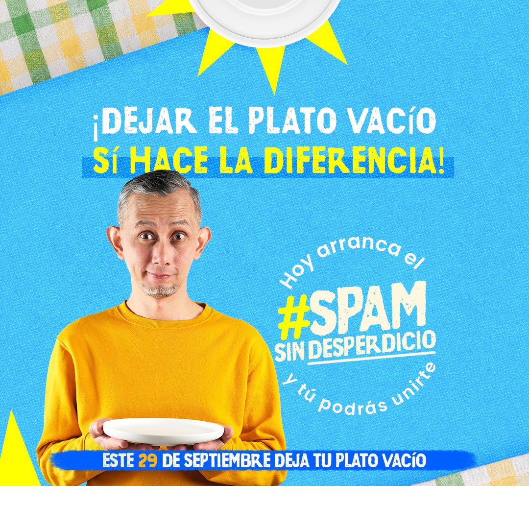 FenaviColombia's tweet photo. Hoy es el Día internacional contra el desperdicio de alimentos, y desde Fenavi nos unimos a esta iniciativa, para hacer un llamado contra el desperdicio de comida en Colombia.  
¡Dejar el plato vacío sí hace la diferencia! 
#SpamSinDesperdicio https://t.co/4uagl8jOy2