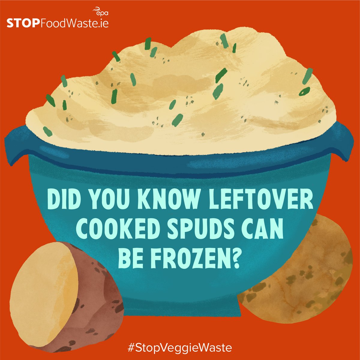 Do you freeze your potatoes? Cooked spuds freeze very well, but don’t freeze them raw as they’ll lose their taste. #StopVeggieWaste