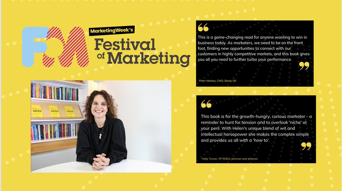 The fantastic @FOM is next Thursday. Come and join me on the Navigating Trends stage at 13.20 where I will be talking about how to find new routes to sustainable growth. And those nice people <a href="/MarketingWeekEd/">Marketing Week</a>  have bought copies of my new book to give away FREE 
See you there