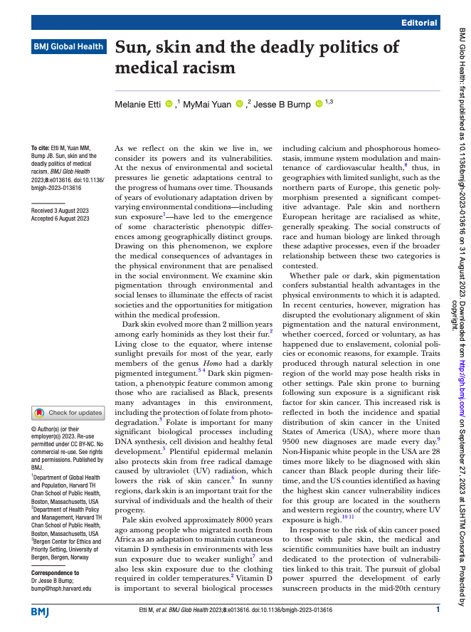 GlobalHealthBMJ's tweet photo. "Only by recognising the deep ties between racism and poor health can a coordinated response be woven into both the teaching and practice of the medicine within our society that so urgently, so desperately quests for change." @JesseBump

📣 New Editorial➡️ https://t.co/FCYcHOzpL0 https://t.co/nwXhoHtH0u