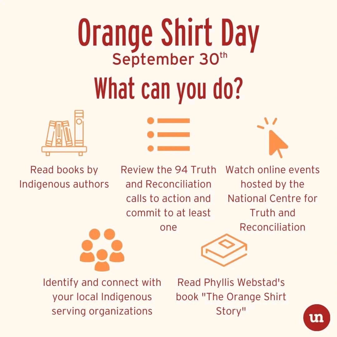 National Day for Truth and Reconciliation and Orange Shirt Day is approaching quickly on September 30th, 2023. Whether you're wearing your orange shirt today, tomorrow, or every day this week, it's important to remember the significance of this day and what you can do 🧡🧡