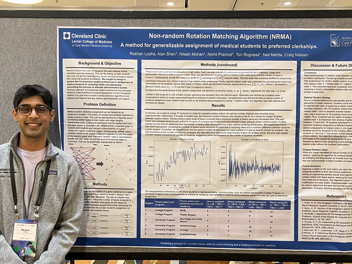Excited to have been able to share our new clerkship matching algorithm at #ChangeMedEd :)

A huge thank you to everyone who helped with this project!!