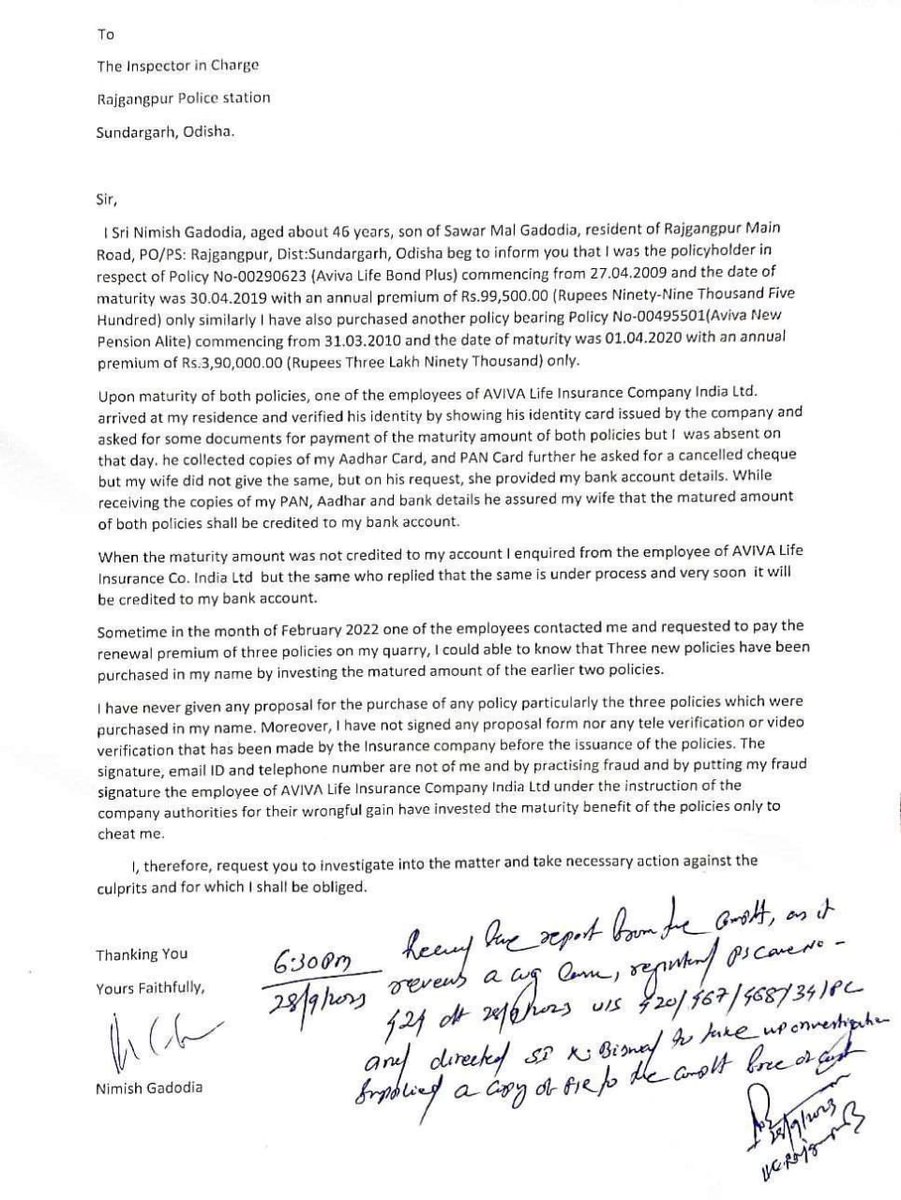 <a href="/AvivaIndia/">Aviva India</a> <a href="/avivainvestors/">Aviva Investors</a>
<a href="/AvivaUK/">Aviva UK</a> <a href="/avivaplc/">Aviva plc</a> <a href="/AvivaCanada/">Aviva Canada</a>
<a href="/FinancialTimes/">Financial Times</a> <a href="/nsitharaman/">Nirmala Sitharaman</a>
Aviva is a fraud company. Police complaint against them.