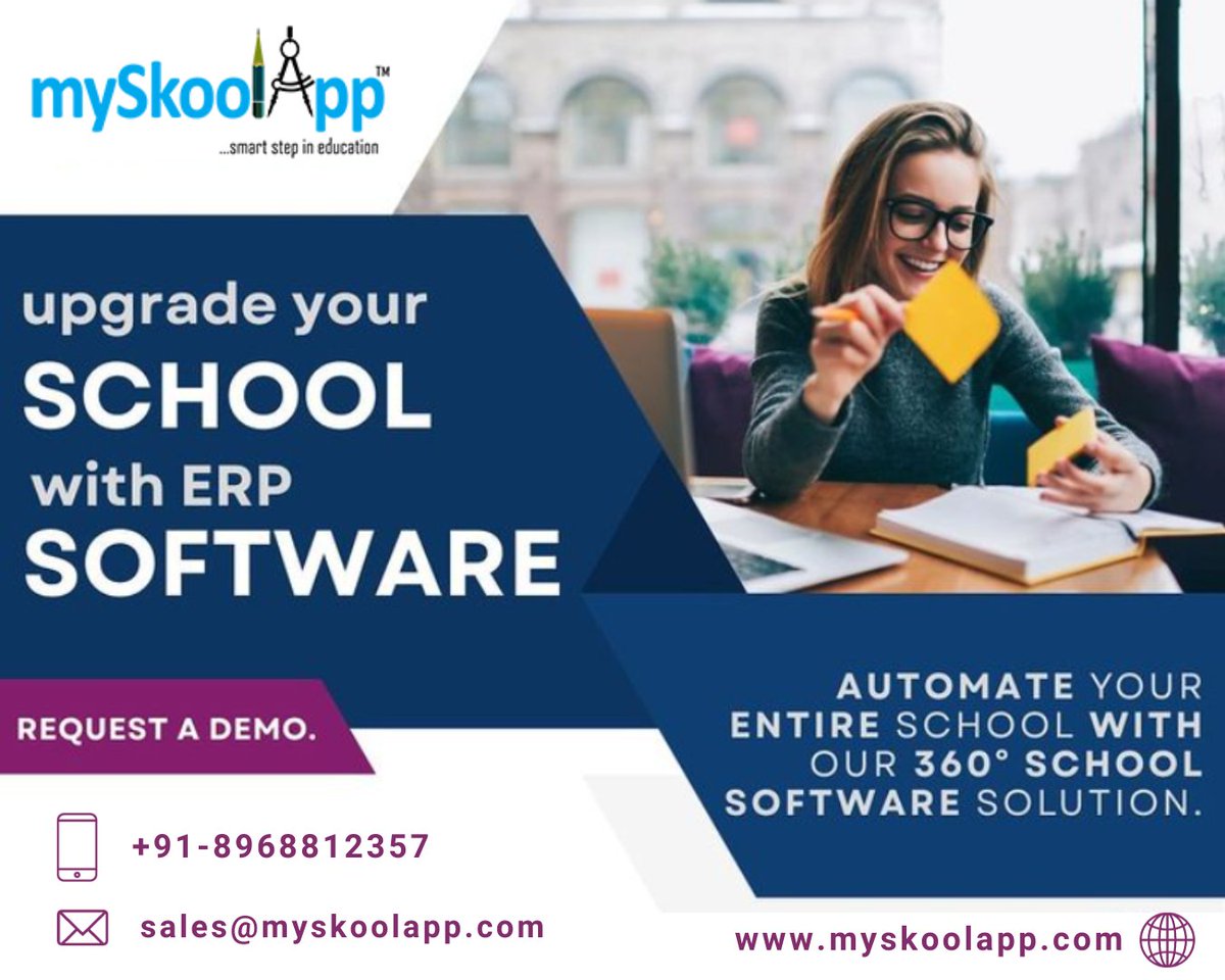 myskool_app's tweet image. Book Your Free Demo Now.....
Call now: +91-8968812357
Visit us: myskoolapp.com
.
.
.
#erpsoftware #schoolerp #myskoolapp #erpschoolsoftware #smartschool #schoolmanagementsystem #schoolmanagementsoftware #schoolmanagement #school #education #schoolsoftware #erp  #software