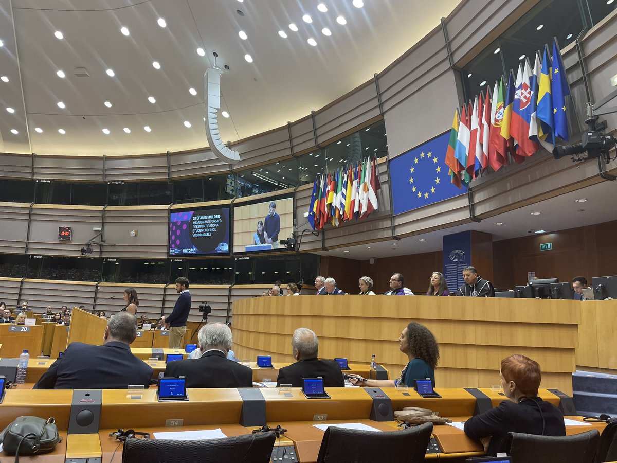 Proud to be here, proud to be part of it. EUTOPIA Academic Opening 2023-2024 <a href="/EuropeanParl/">European Parliament</a> with <a href="/EutopiaUni/">EUTOPIA</a> organized by <a href="/VUBrussel/">VUB</a>