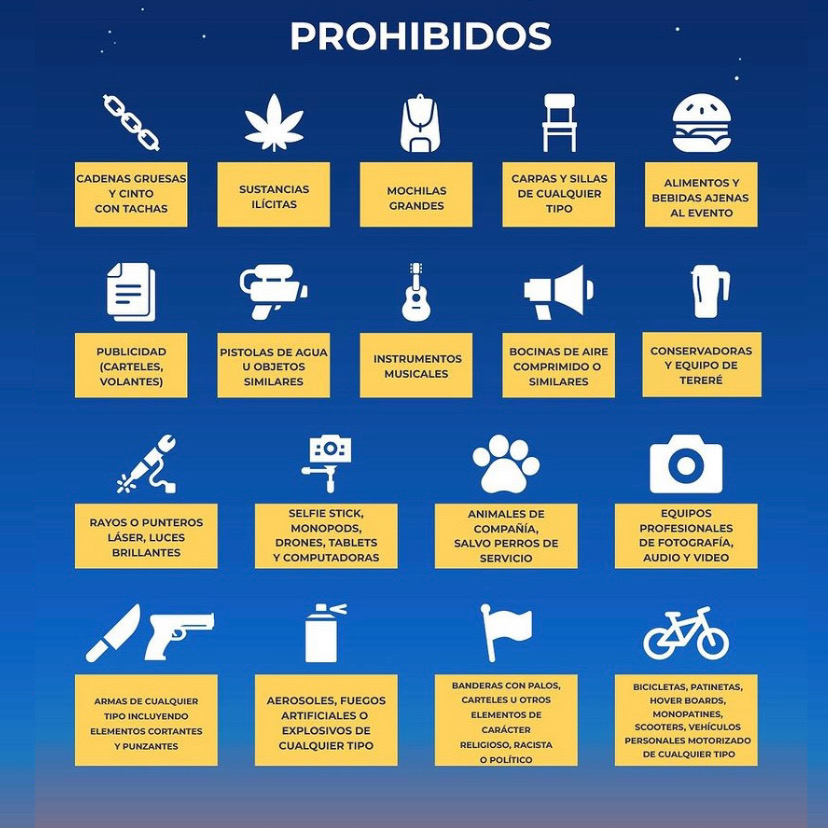 ABCDigital's tweet photo. 👉Te dejamos las listas de los elementos que están prohibidos y permitidos en el anfiteatro.
🤳Seguí toda la cobertura en nuestras redes sociales. #ABCFM985⭐
https://t.co/OLswp4X0FV https://t.co/YNBHHsxvDI